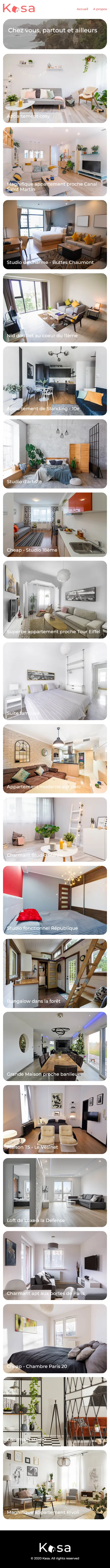 page d'accueil mobile